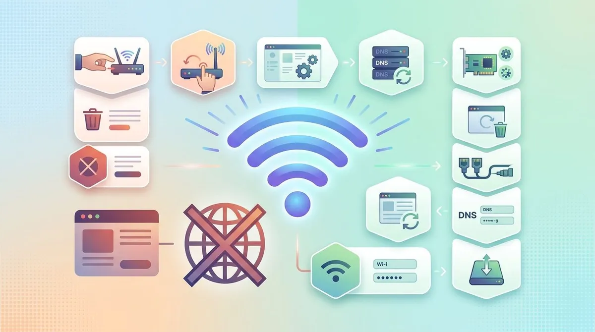 Cover image for: Wi-Fi Connected but No Internet? 12 Ways to Fix It (2026)